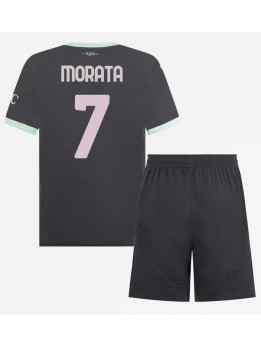 AC Milan Alvaro Morata #7 Replika Tredje Kläder Barn 2024-25 Kortärmad (+ byxor)